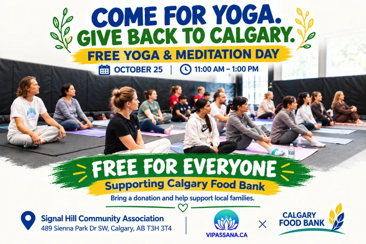Free Yoga & Meditation Day in Calgary, October 25, 11:00 AM to 1:00 PM, Signal Hill Community Association, supporting Calgary Food Bank