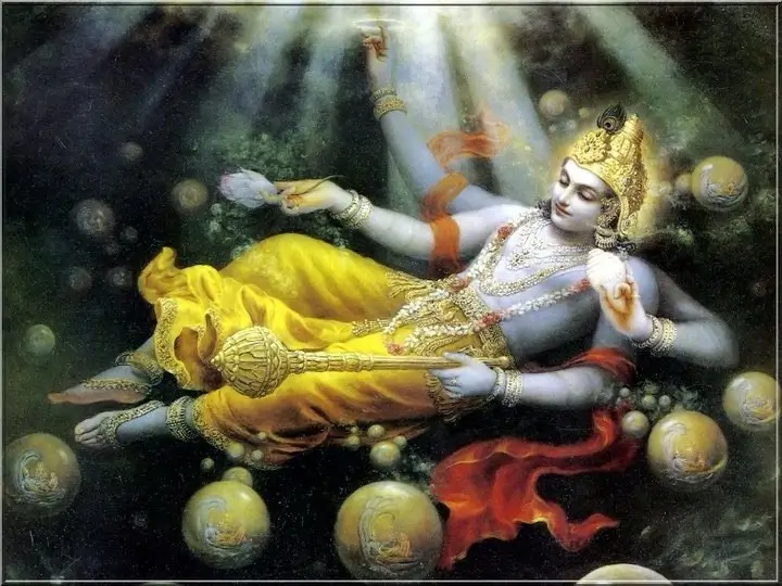 Yoga nidra in Calgary and Edmonton: Vishnu resting in yogic sleep on the cosmic ocean, the image of yoga nidra, the state between waking and sleep
